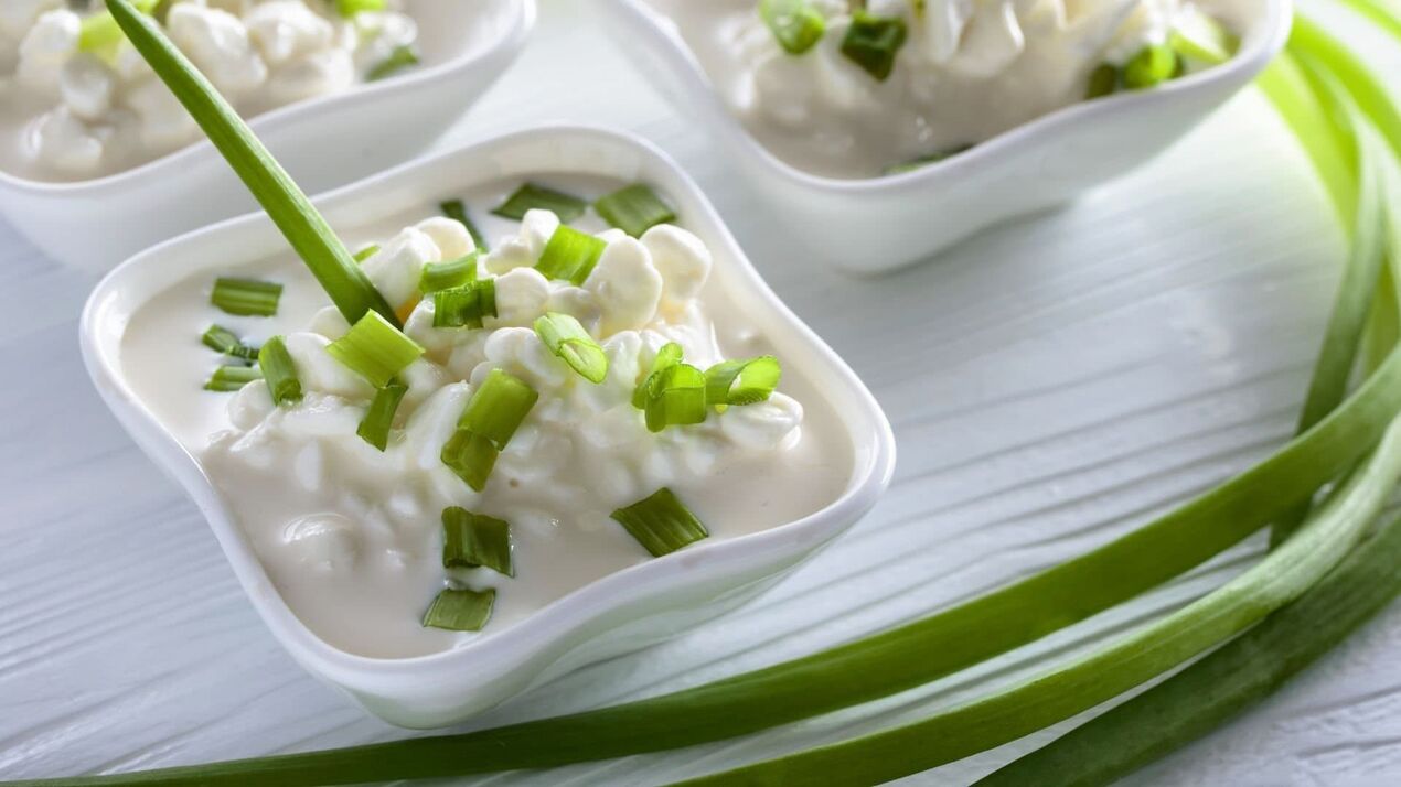 Green onions with cottage cheese to improve power